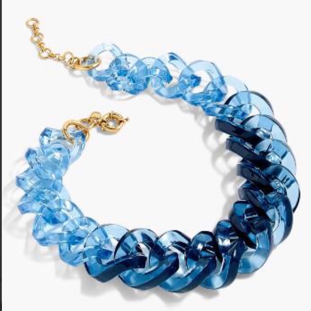 J. Crew Women's Blue Lucite Link Necklace